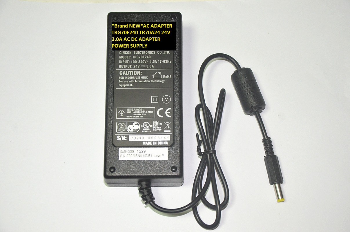 *Brand NEW*AC ADAPTER TRG70E240 TR70A24 24V 3.0A AC DC ADAPTER POWER SUPPLY